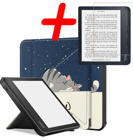 BASEY. BASEY. Kobo Libra 2 Hoesje Met Screenprotector - Kat