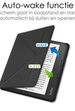 NoXx Hoes Geschikt voor Kobo Libra 2 Hoesje Bookcase Cover Book Case Hoes Sleepcover Met Screenprotector - Zwart