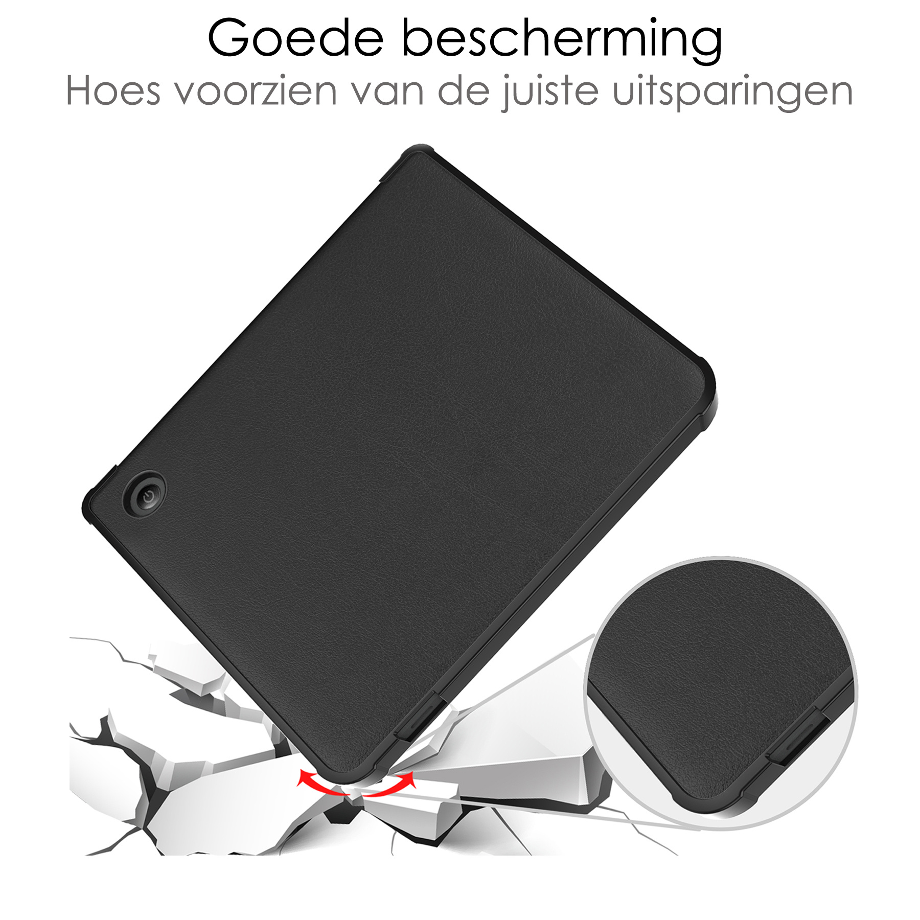 NoXx Hoes Geschikt voor Kobo Libra 2 Hoesje Bookcase Cover Book Case Hoes Sleepcover Met Screenprotector - Zwart