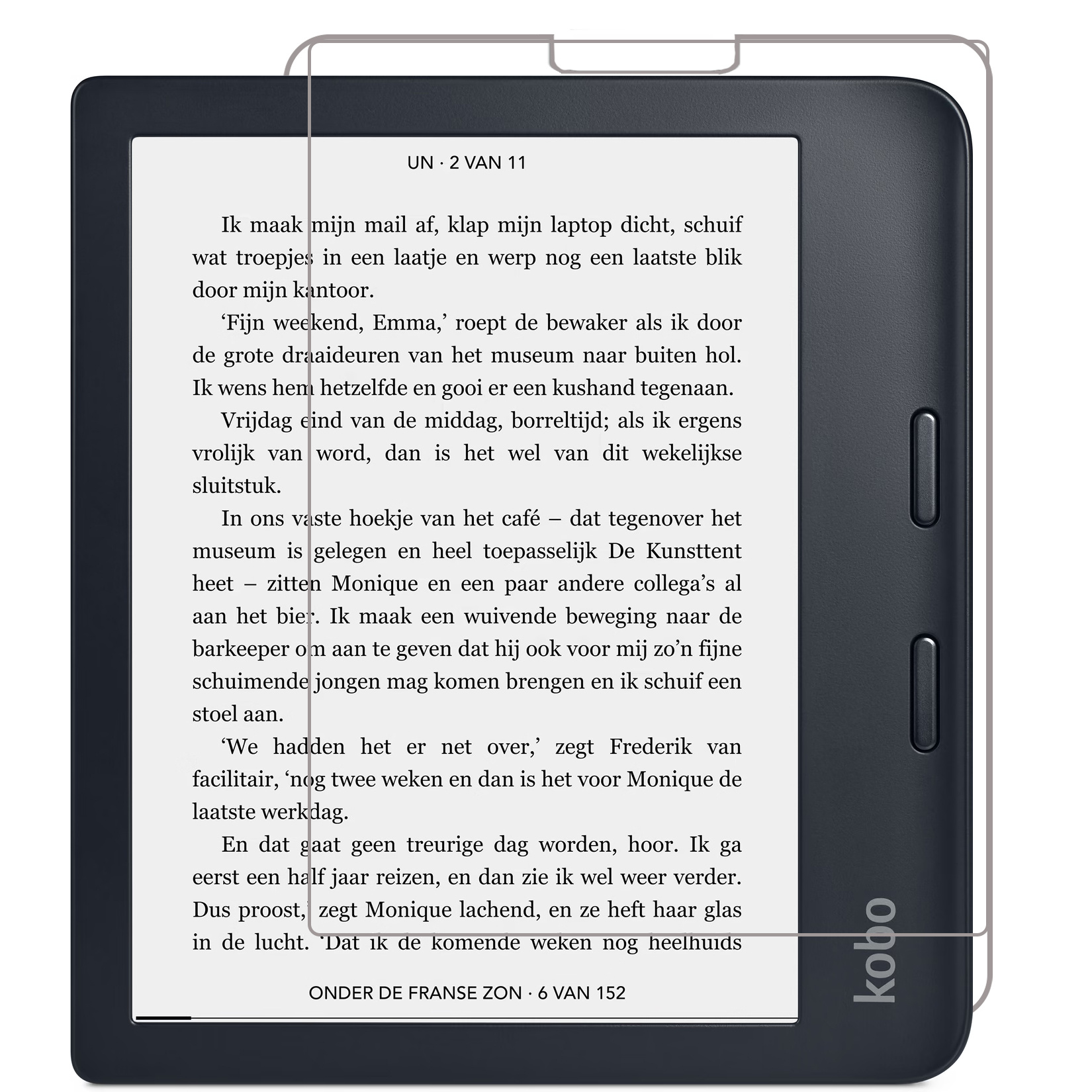NoXx Hoes Geschikt voor Kobo Libra 2 Hoesje Bookcase Cover Book Case Hoes Sleepcover Met Screenprotector - Donkerblauw