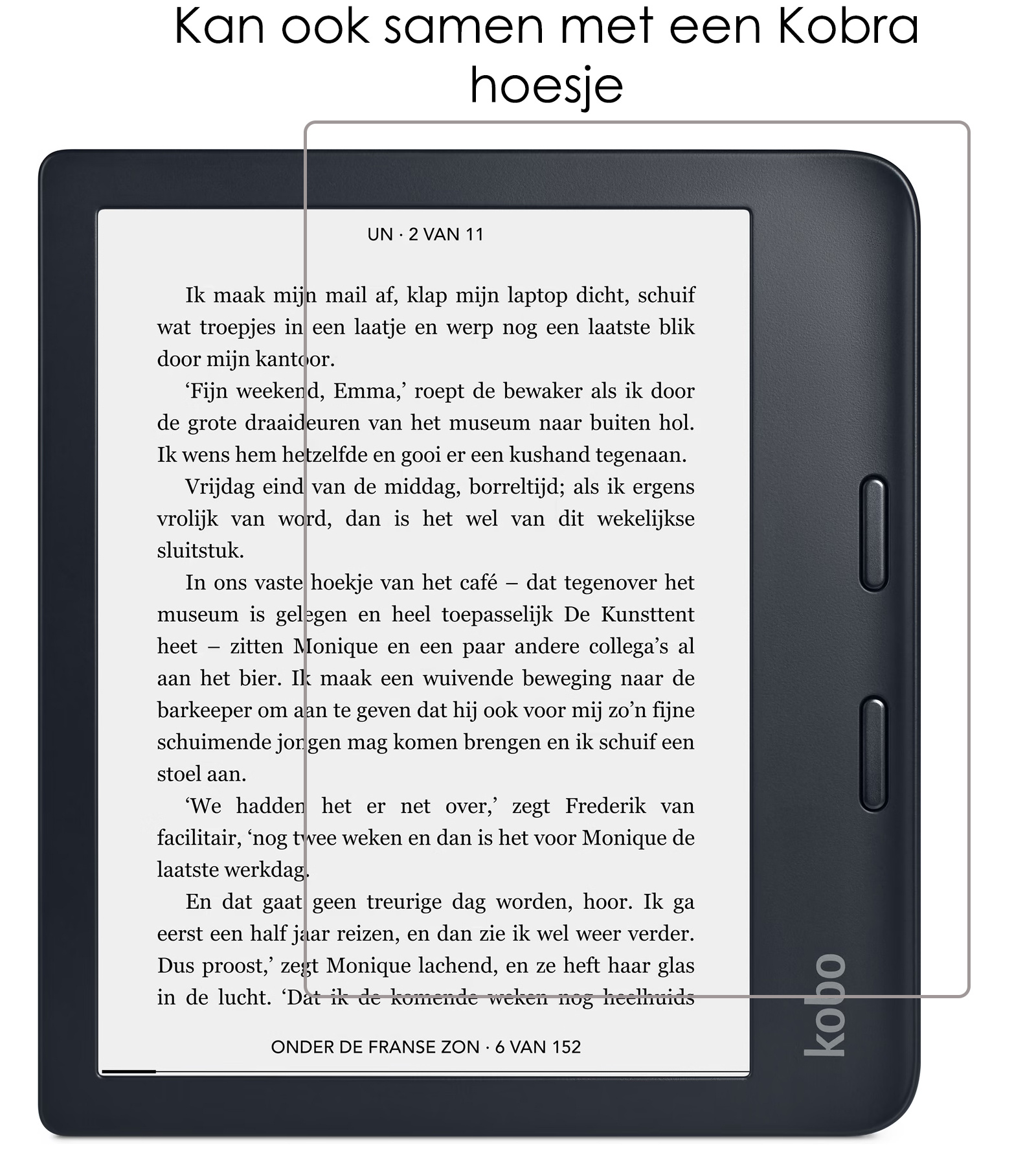 NoXx Hoes Geschikt voor Kobo Libra 2 Hoesje Bookcase Cover Book Case Hoes Sleepcover Met Screenprotector - Donkerblauw