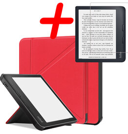 BASEY. BASEY. Kobo Libra 2 Hoesje Met Screenprotector - Rood