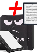 BASEY. Hoes Geschikt voor Kobo Libra 2 Hoesje Bookcase Cover Hoes Met Screenprotector - Hoesje Geschikt voor Kobo Libra 2 Hoes Cover Case - Don't Touch Me