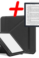 BASEY. Hoes Geschikt voor Kobo Libra 2 Hoesje Bookcase Cover Hoes Met Screenprotector - Hoesje Geschikt voor Kobo Libra 2 Hoes Cover Case - Zwart