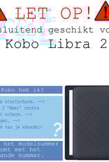 BASEY. Hoes Geschikt voor Kobo Libra 2 Hoesje Bookcase Cover Hoes Met Screenprotector - Hoesje Geschikt voor Kobo Libra 2 Hoes Cover Case - Zwart