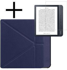 NoXx NoXx Kobo Libra H2O Hoesje Met Screenprotector - Donkerblauw