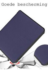BASEY. Hoes Geschikt voor Kobo Libra H2O Hoesje Bookcase Cover Hoes Met Screenprotector - Hoesje Geschikt voor Kobo Libra H2O Hoes Cover Case - Donkerblauw