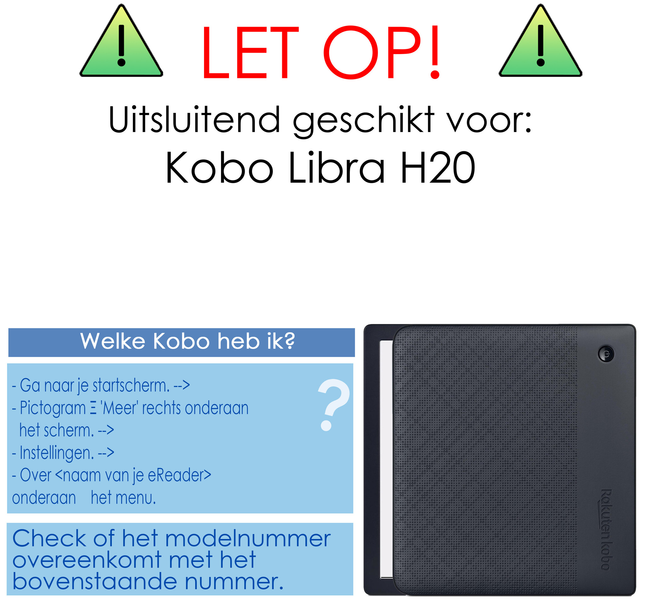 NoXx Hoes Geschikt voor Kobo Libra H2O Hoesje Bookcase Cover Book Case Hoes Sleepcover Met Screenprotector - Grijs