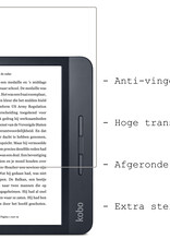 BASEY. Hoes Geschikt voor Kobo Libra H2O Hoesje Bookcase Cover Hoes Met Screenprotector - Hoesje Geschikt voor Kobo Libra H2O Hoes Cover Case - Donkerblauw