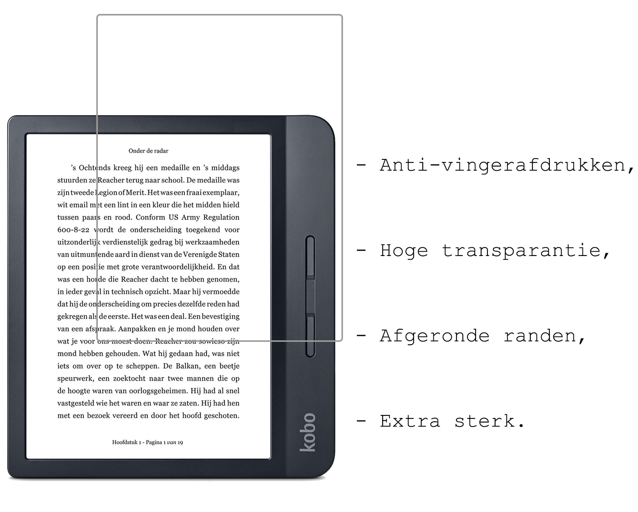 BASEY. Hoes Geschikt voor Kobo Libra H2O Hoesje Bookcase Cover Hoes Met Screenprotector - Hoesje Geschikt voor Kobo Libra H2O Hoes Cover Case - Donkerblauw