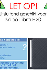 NoXx Hoes Geschikt voor Kobo Libra H2O Hoesje Bookcase Cover Book Case Hoes Sleepcover Met Screenprotector - Rosé Goud