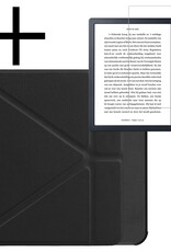 NoXx Hoes Geschikt voor Kobo Libra H2O Hoesje Bookcase Cover Book Case Hoes Sleepcover Met Screenprotector - Zwart