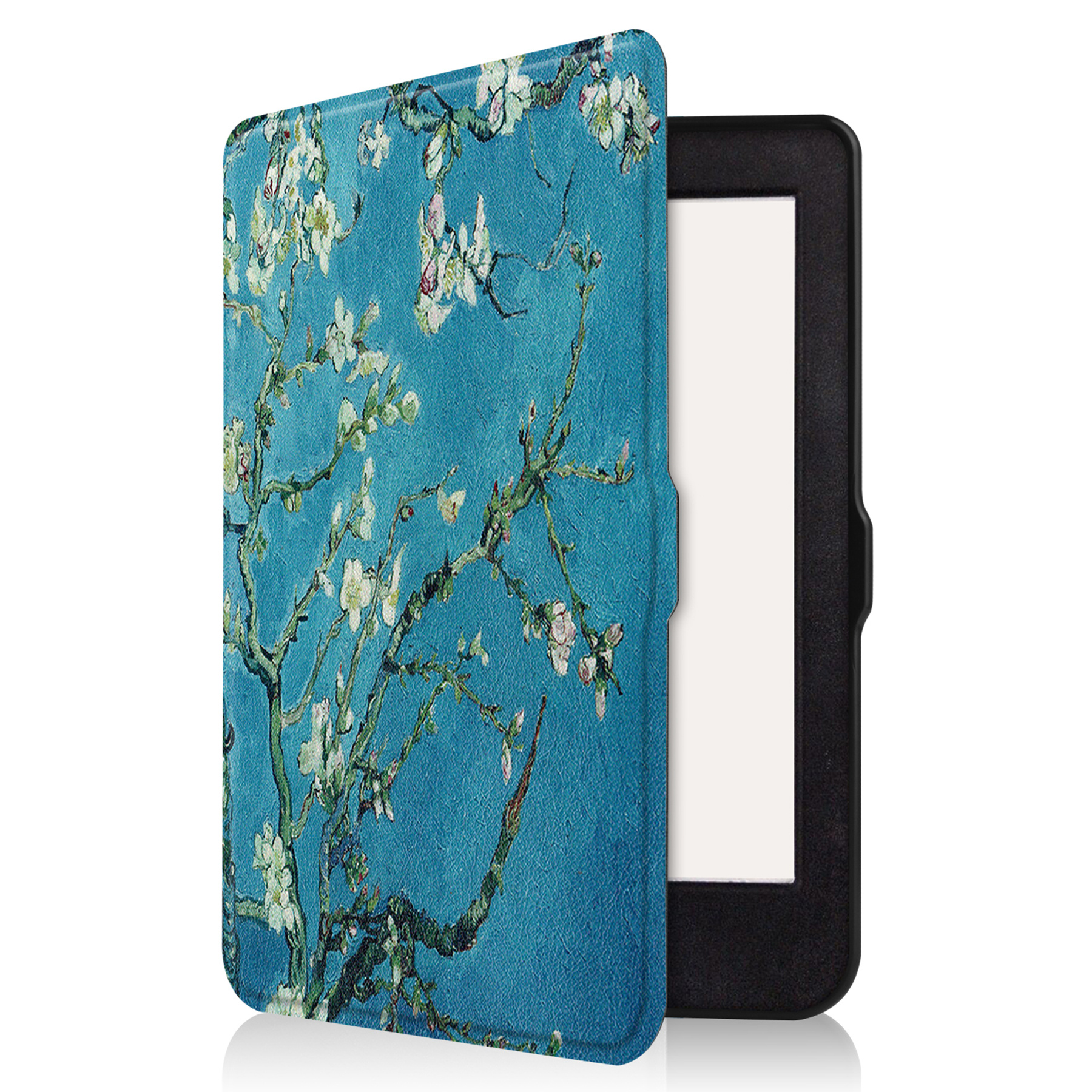 BASEY. Hoes Geschikt voor Kobo Nia Hoesje Bookcase Cover Hoes Met Screenprotector - Hoesje Geschikt voor Kobo Nia Hoes Cover Case - Bloesem