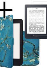 NoXx Hoes Geschikt voor Kobo Nia Hoesje Bookcase Cover Book Case Hoes Sleepcover Met Screenprotector - Bloesem