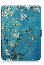 NoXx Hoes Geschikt voor Kobo Nia Hoesje Bookcase Cover Book Case Hoes Sleepcover Met Screenprotector - Bloesem