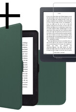 NoXx Hoes Geschikt voor Kobo Nia Hoesje Bookcase Cover Book Case Hoes Sleepcover Met Screenprotector - Donkergroen