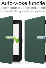 NoXx Hoes Geschikt voor Kobo Nia Hoesje Bookcase Cover Book Case Hoes Sleepcover Met Screenprotector - Donkergroen