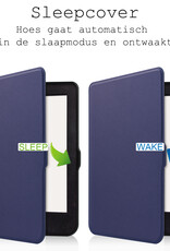 BASEY. Hoes Geschikt voor Kobo Nia Hoesje Bookcase Cover Hoes Met Screenprotector - Hoesje Geschikt voor Kobo Nia Hoes Cover Case - Donkerblauw