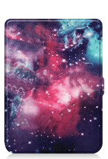 NoXx Hoes Geschikt voor Kobo Nia Hoesje Bookcase Cover Book Case Hoes Sleepcover Met Screenprotector - Galaxy