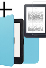 NoXx Hoes Geschikt voor Kobo Nia Hoesje Bookcase Cover Book Case Hoes Sleepcover Met Screenprotector - Lichtblauw