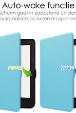 NoXx Hoes Geschikt voor Kobo Nia Hoesje Bookcase Cover Book Case Hoes Sleepcover Met Screenprotector - Lichtblauw