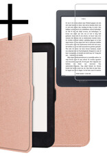 NoXx Hoes Geschikt voor Kobo Nia Hoesje Bookcase Cover Book Case Hoes Sleepcover Met Screenprotector - Rosé Goud