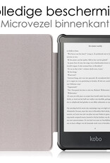 NoXx Hoes Geschikt voor Kobo Nia Hoesje Bookcase Cover Book Case Hoes Sleepcover Met Screenprotector - Rosé Goud