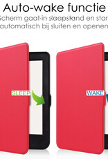 NoXx Hoes Geschikt voor Kobo Nia Hoesje Bookcase Cover Book Case Hoes Sleepcover Met Screenprotector - Rood