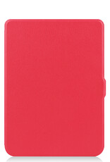 NoXx Hoes Geschikt voor Kobo Nia Hoesje Bookcase Cover Book Case Hoes Sleepcover Met Screenprotector - Rood
