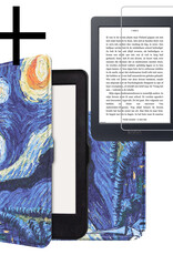 NoXx Hoes Geschikt voor Kobo Nia Hoesje Bookcase Cover Book Case Hoes Sleepcover Met Screenprotector - Sterrenhemel