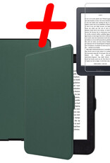 BASEY. Hoes Geschikt voor Kobo Nia Hoesje Bookcase Cover Hoes Met Screenprotector - Hoesje Geschikt voor Kobo Nia Hoes Cover Case - Donkergroen