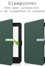 BASEY. Hoes Geschikt voor Kobo Nia Hoesje Bookcase Cover Hoes Met Screenprotector - Hoesje Geschikt voor Kobo Nia Hoes Cover Case - Donkergroen