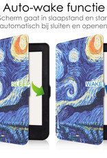 NoXx Hoes Geschikt voor Kobo Nia Hoesje Bookcase Cover Book Case Hoes Sleepcover Met Screenprotector - Sterrenhemel