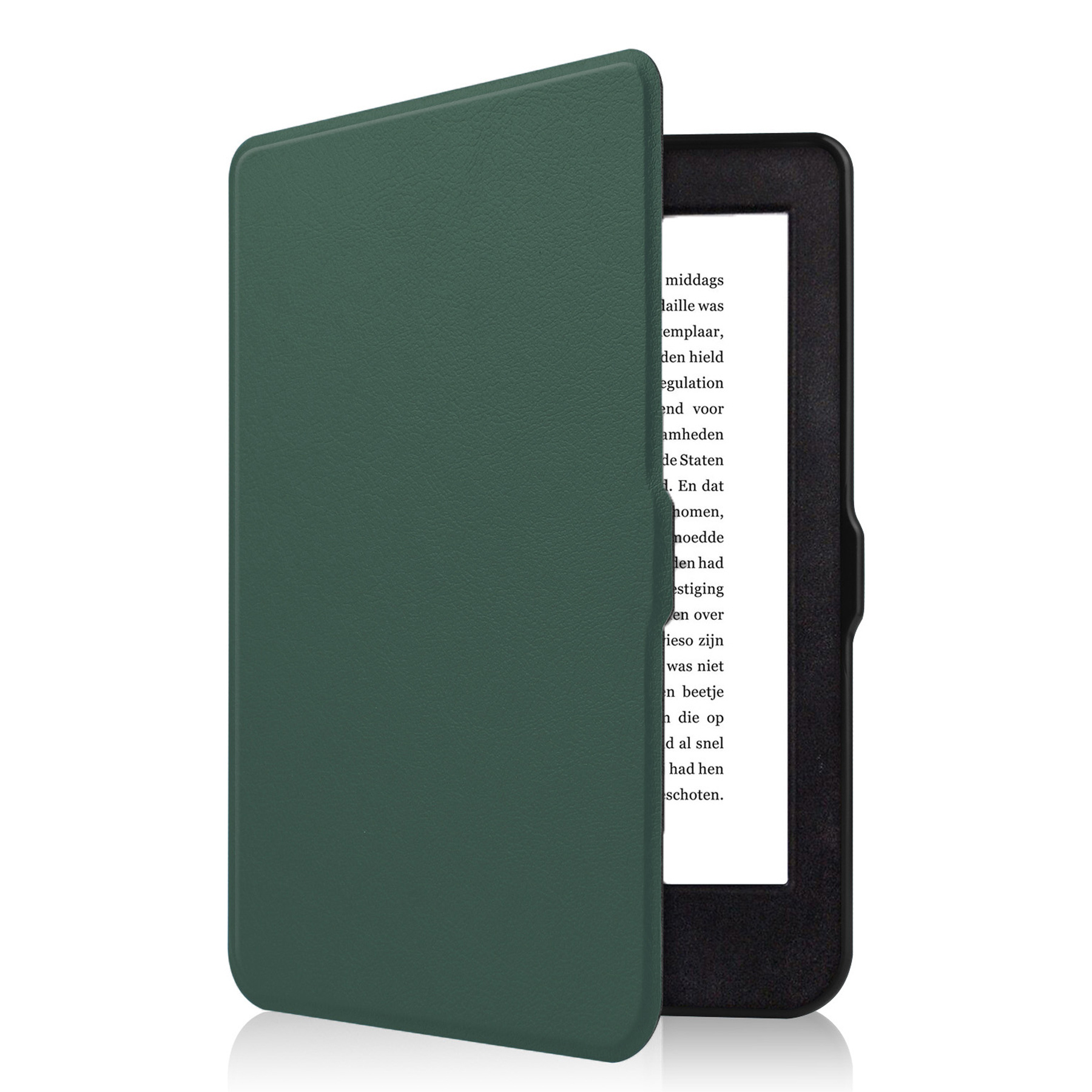 BASEY. Hoes Geschikt voor Kobo Nia Hoesje Bookcase Cover Hoes Met Screenprotector - Hoesje Geschikt voor Kobo Nia Hoes Cover Case - Donkergroen