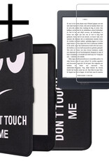 NoXx Hoes Geschikt voor Kobo Nia Hoesje Bookcase Cover Book Case Hoes Sleepcover Met Screenprotector - Don't Touch Me