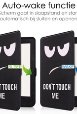 NoXx Hoes Geschikt voor Kobo Nia Hoesje Bookcase Cover Book Case Hoes Sleepcover Met Screenprotector - Don't Touch Me