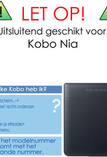 NoXx Hoes Geschikt voor Kobo Nia Hoesje Bookcase Cover Book Case Hoes Sleepcover Met Screenprotector - Vlinders