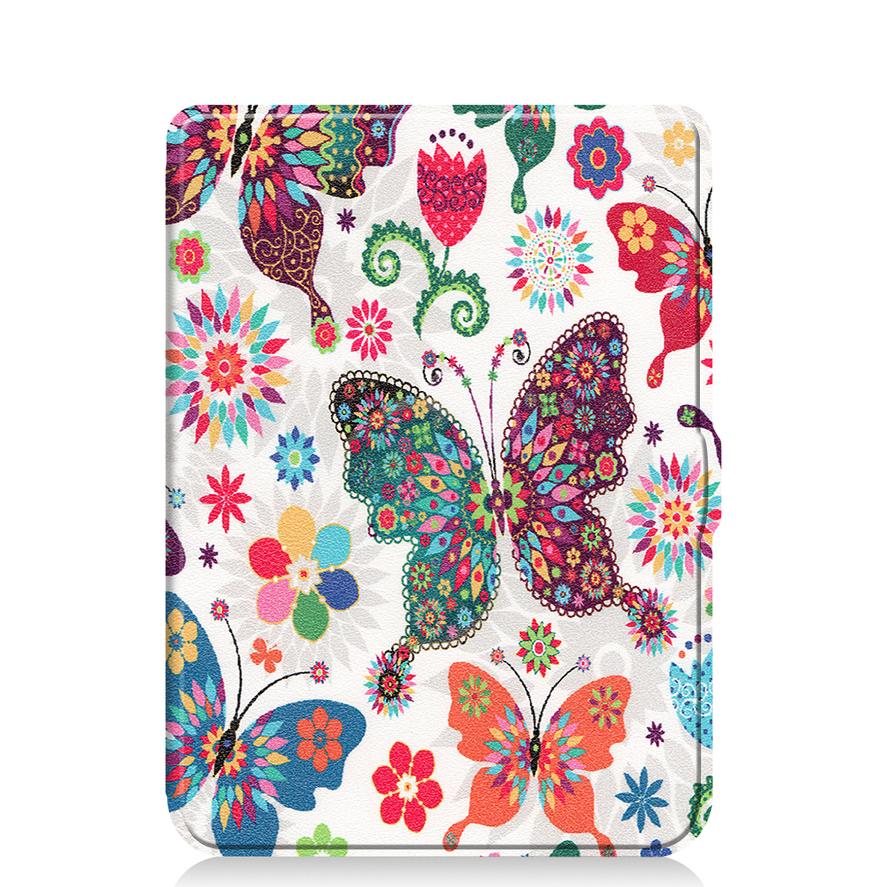 NoXx Hoes Geschikt voor Kobo Nia Hoesje Bookcase Cover Book Case Hoes Sleepcover Met Screenprotector - Vlinders