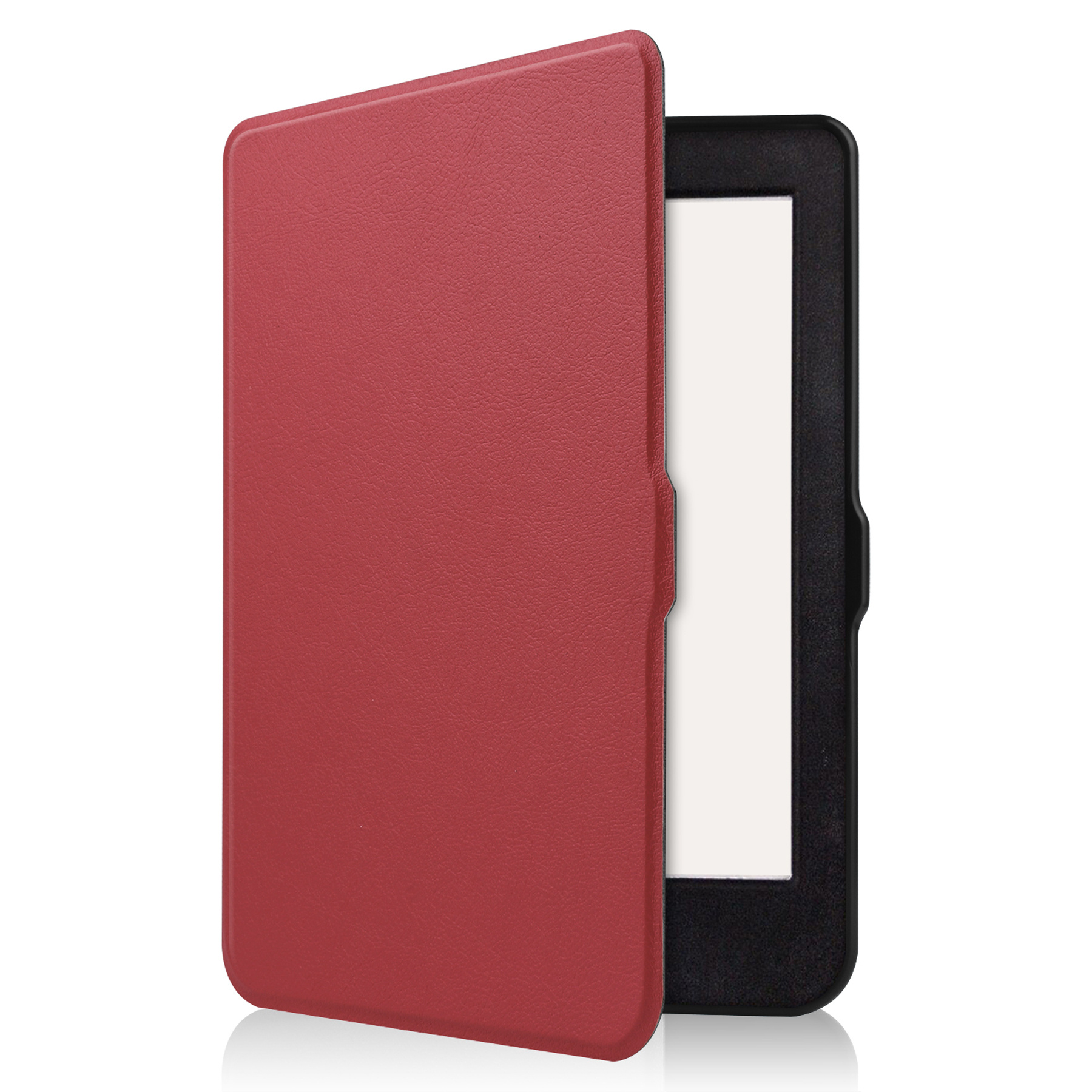 BASEY. Hoes Geschikt voor Kobo Nia Hoesje Bookcase Cover Hoes Met Screenprotector - Hoesje Geschikt voor Kobo Nia Hoes Cover Case - Donkerrood