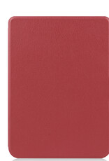 BASEY. Hoes Geschikt voor Kobo Nia Hoesje Bookcase Cover Hoes Met Screenprotector - Hoesje Geschikt voor Kobo Nia Hoes Cover Case - Donkerrood