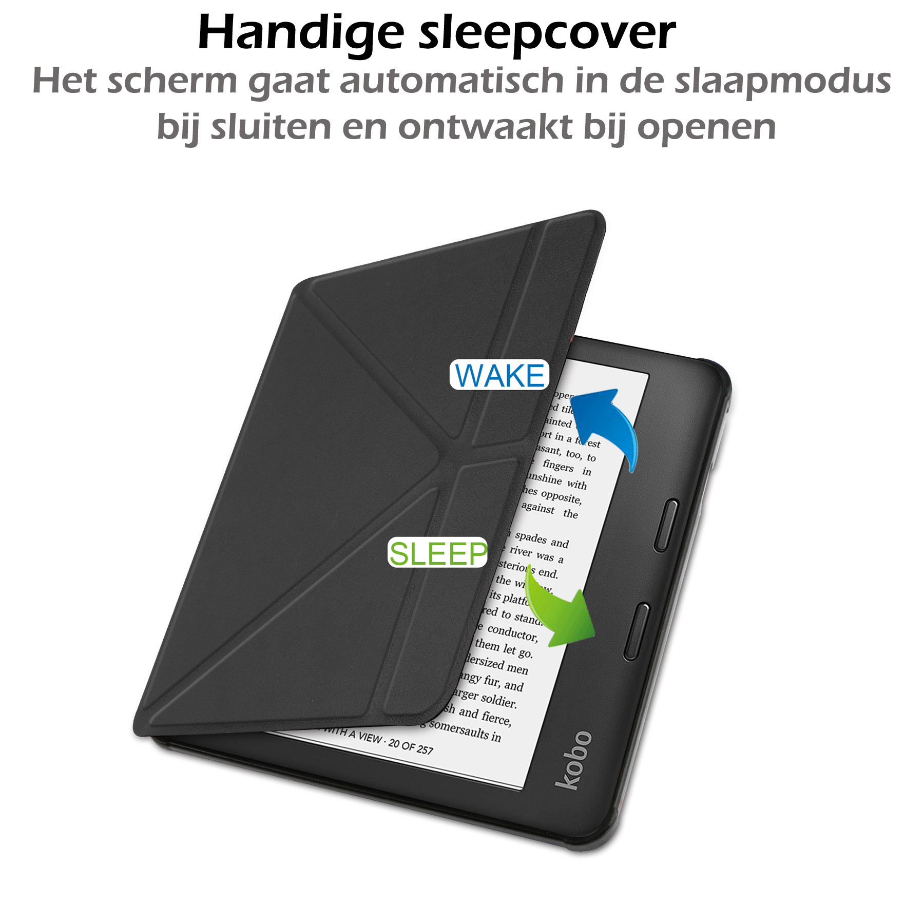 Nomfy Hoesje Geschikt voor Kobo Sage Hoes Book Case - Hoes Geschikt voor Kobo Sage Hoesje Book Cover Met Screenprotector - Zwart