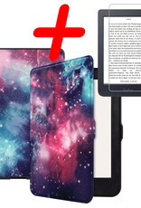BASEY. Hoes Geschikt voor Kobo Nia Hoesje Bookcase Cover Hoes Met Screenprotector - Hoesje Geschikt voor Kobo Nia Hoes Cover Case - Galaxy