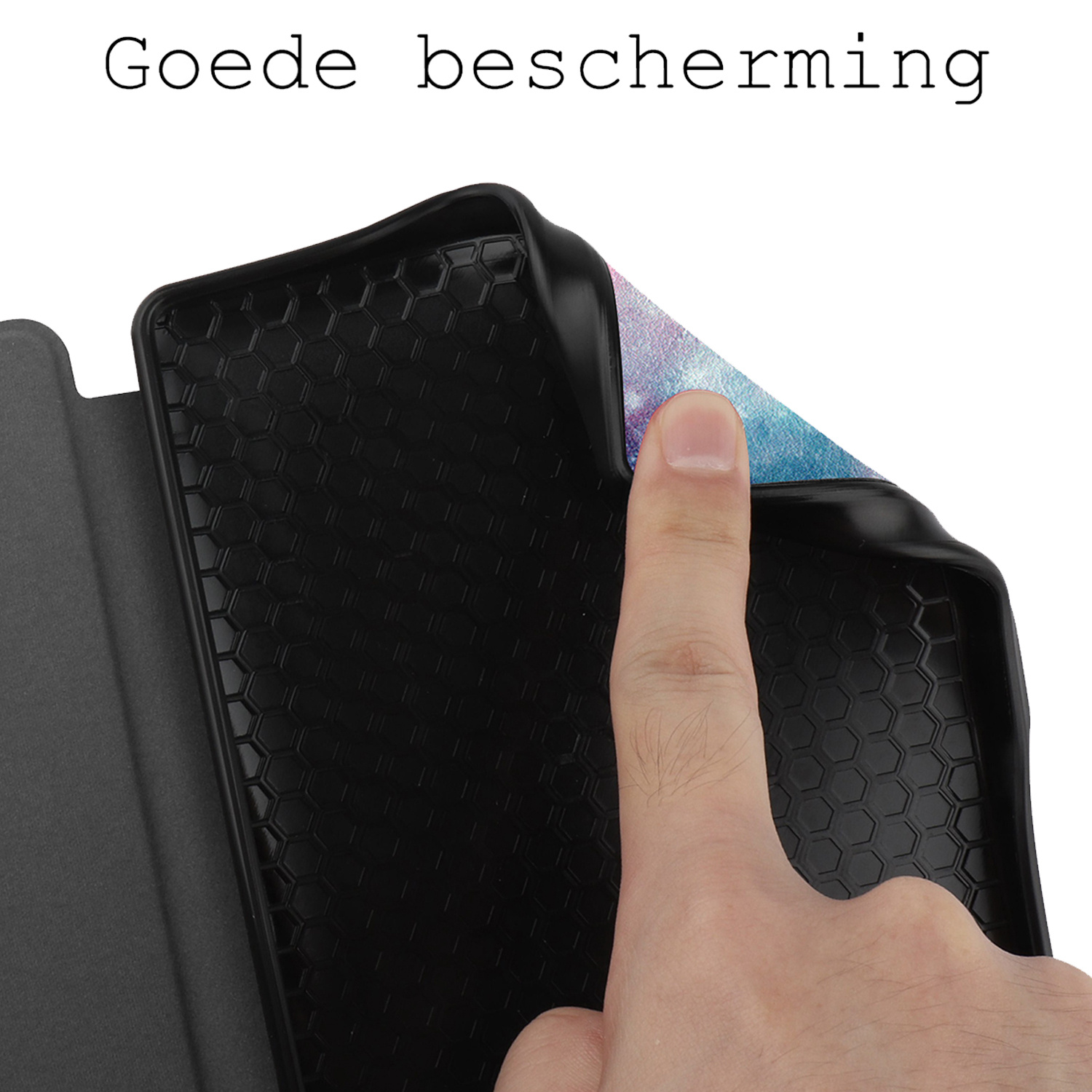 BASEY. Hoes Geschikt voor Kobo Nia Hoesje Bookcase Cover Hoes Met Screenprotector - Hoesje Geschikt voor Kobo Nia Hoes Cover Case - Galaxy