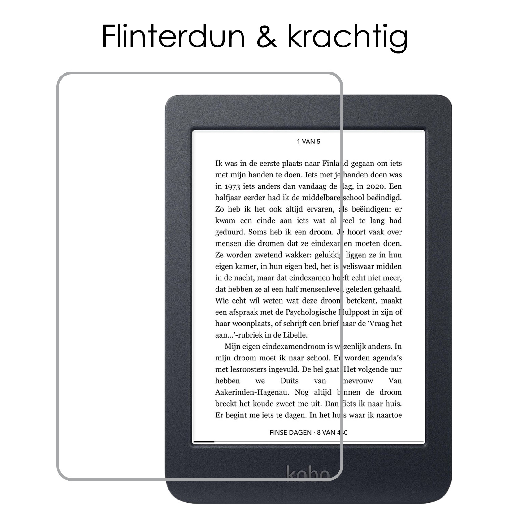 NoXx Hoes Geschikt voor Kobo Nia Hoesje Bookcase Cover Book Case Hoes Sleepcover Met Screenprotector - Lichtblauw