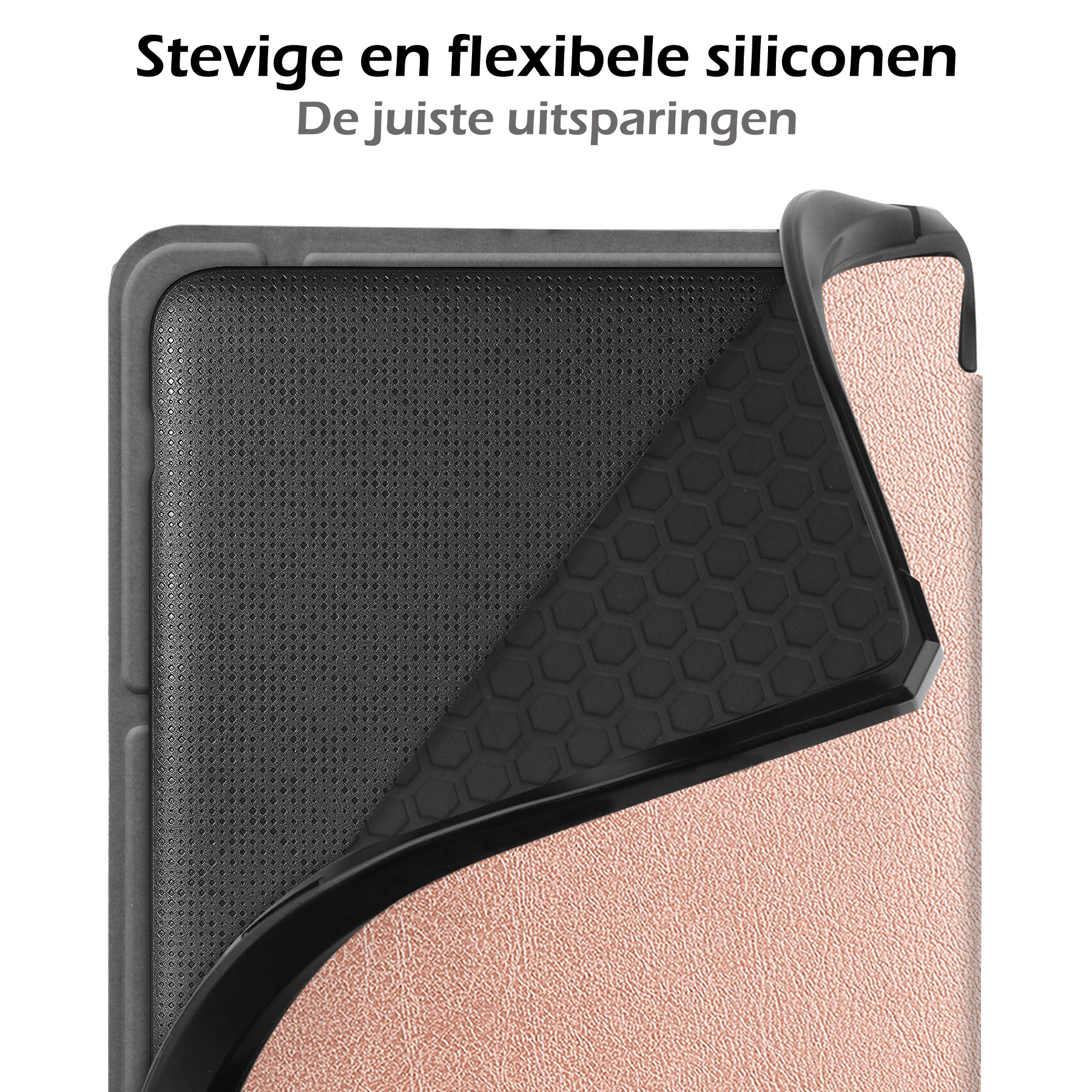 Nomfy Hoesje Geschikt voor Kobo Sage Hoes Book Case - Hoes Geschikt voor Kobo Sage Hoesje Book Cover Met Screenprotector - Rosé Goud