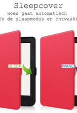 BASEY. Hoes Geschikt voor Kobo Nia Hoesje Bookcase Cover Hoes Met Screenprotector - Hoesje Geschikt voor Kobo Nia Hoes Cover Case - Rood