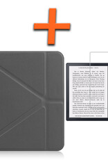 Nomfy Hoesje Geschikt voor Kobo Sage Hoes Book Case - Hoes Geschikt voor Kobo Sage Hoesje Book Cover Met Screenprotector - Grijs