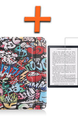 Nomfy Hoesje Geschikt voor Kobo Sage Hoes Book Case - Hoes Geschikt voor Kobo Sage Hoesje Book Cover Met Screenprotector - Graffity