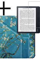 NoXx Hoes Geschikt voor Kobo Sage Hoesje Bookcase Cover Book Case Hoes Sleepcover Met Screenprotector - Bloesem