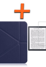 Nomfy Hoesje Geschikt voor Kobo Sage Hoes Book Case - Hoes Geschikt voor Kobo Sage Hoesje Book Cover Met Screenprotector - Donkerblauw